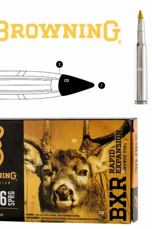 Certifié Balles Browning Bxr 30-06 Sprg 155 Grains Par 20