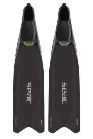 Promotion Palmes chasse sous marine ou apnée Seac Sub BM30 Noir Vert
