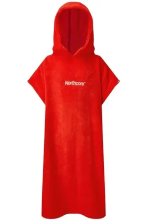 Poncho de bain enfant Northcore Beach Basha Rouge Offre Spéciale