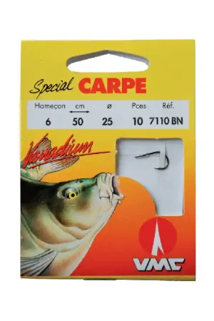 10 Hameçons montés Water Queen spécial Carpe 7110 BN 50 cm Prix Promo