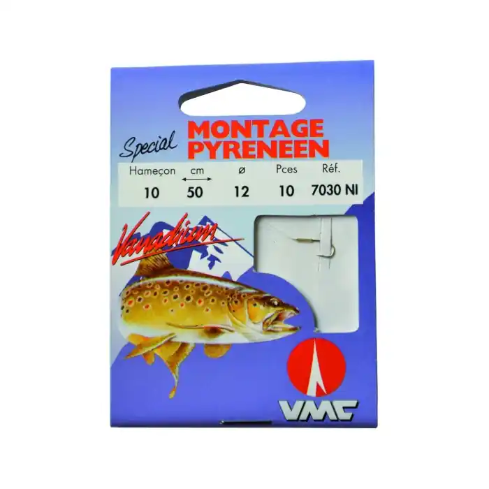 Spécial montage pyrénéen 7030 NI 50 cm Hameçons N°14 sur Nylon 14/100 Nouveauté