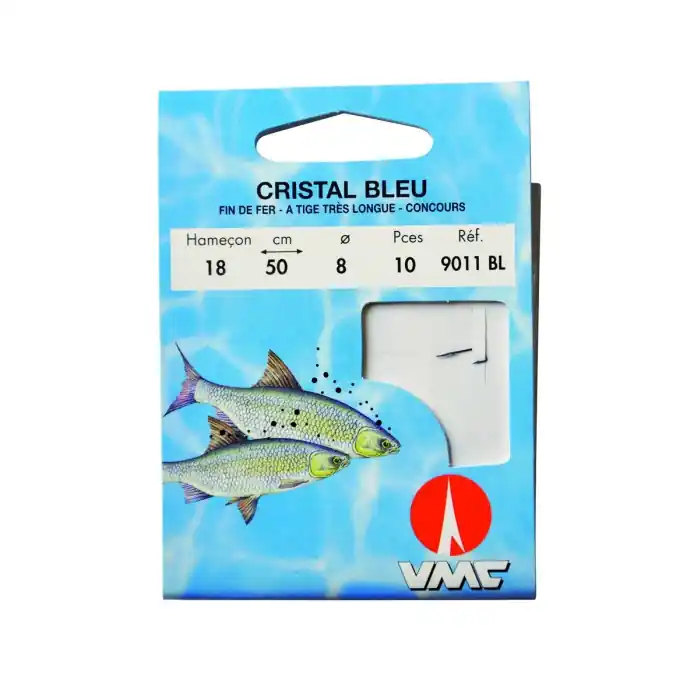 Haute Qualité Cristal bleu 9011 BL 35 cm Hameçons N° 22 sur Nylon 10/100
