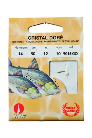 10 Hameçons Montés Water Queen Cristal Doré 9061 GO 50 cm Pas Cher