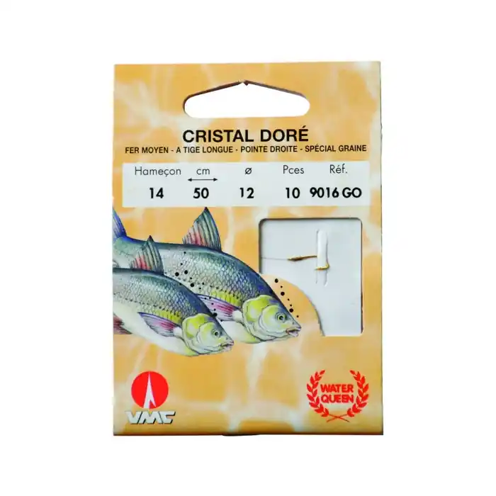 10 Hameçons Montés Water Queen Cristal Doré 9061 GO 50 cm Pas Cher