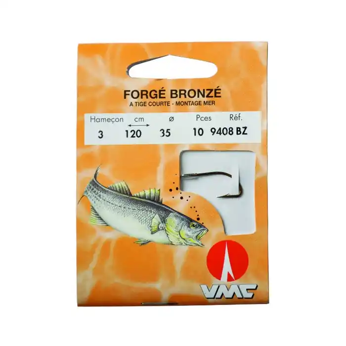 Offre Du Jour Forgé bronzé tige courte 9408 BZ 120 cm Hameçons N°10 sur Nylon26/100