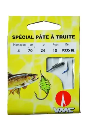 10 Hameçons Montés Water Queen Spécial Pâte à Truite 9335 BL 70 cm Authentique