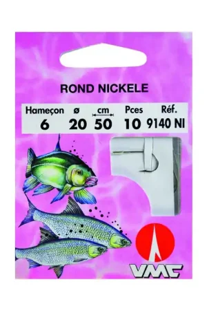 10 Hameçons montés Water Queen rond nickelé 9140 NI 50 cm Produit De Marque