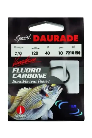 Achat Immédiat Fluorocarbone spécial daurade 7210 BN 150 cm Hameçons N°2 sur Nylon fluorocarbone 35/100