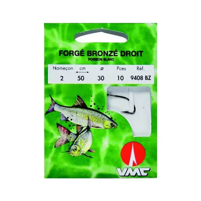Expédié Aujourd’hui Forgé bronzé droit 9408 BZ 50 cm Hameçons N°20 sur Nylon 10/100