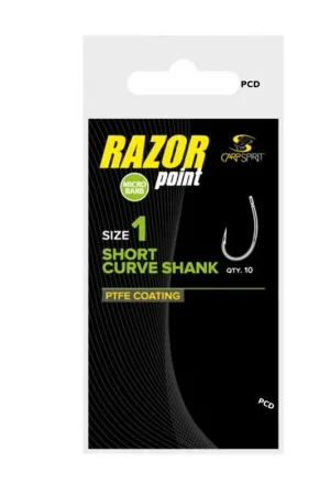 Hameçons Carp Spirit Razor Point Short Curve Shank Par 10 Solde