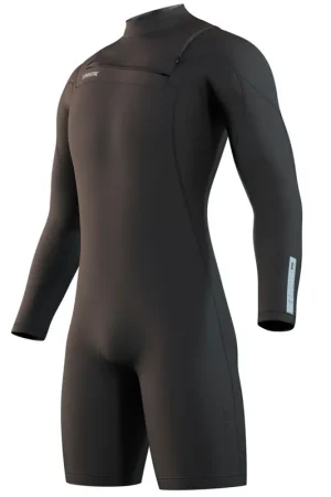 Mystic Marshall Shorty manches longues 3/2mm noir zip avant combinaison homme XS Super Prix