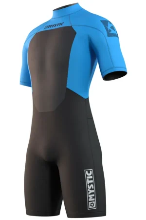 Mystic Brand Shorty 3/2mm Flatlock bleu fermeture dos combinaison homme XS Petit Prix