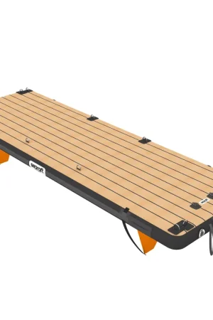 Prix Réduit SeaRaft Teak deck noir large plateforme gonflable 450x150 cm