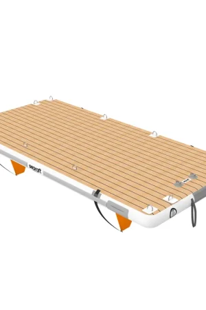 SeaRaft Teak deck gris x-large plateforme gonflable 400x200 cm Soldes