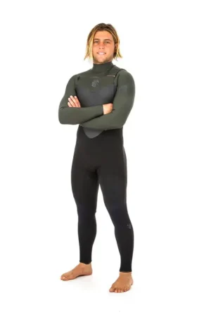 Retour Gratuit Combinaison Rip Curl Flash Bomb 5/3 Front Zip 2019 Black/Green Taille