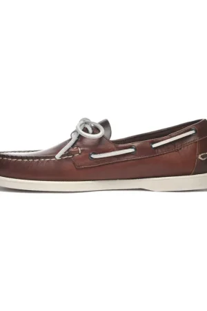 Sebago Docksides Portland chaussure bateau, homme - marron/blanc, pointure 49 Produit De Marque