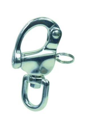 Mousqueton de drisse inox avec émerillon à œil - long. 70 mm Nouveauté