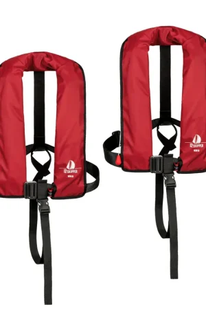 Lot de 2 : 12skipper gilet de sauvetage automatique 165N ISO avec harnais - rouge Meilleure Vente