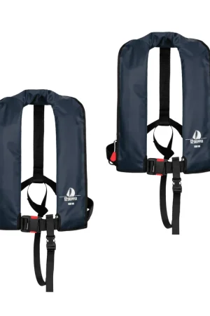 Lot de 2 : 12skipper gilet de sauvetage automatique 165N ISO - bleu marine Offre Du Jour