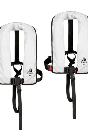 Lot de 2 : 12skipper gilet de sauvetage automatique 165N ISO avec harnais - blanc Réduction