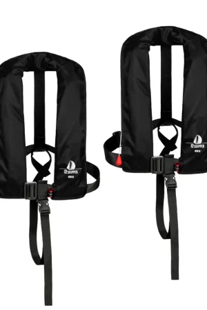 Must-Have Lot de 2 : 12skipper gilet de sauvetage automatique 165N ISO avec harnais - noir